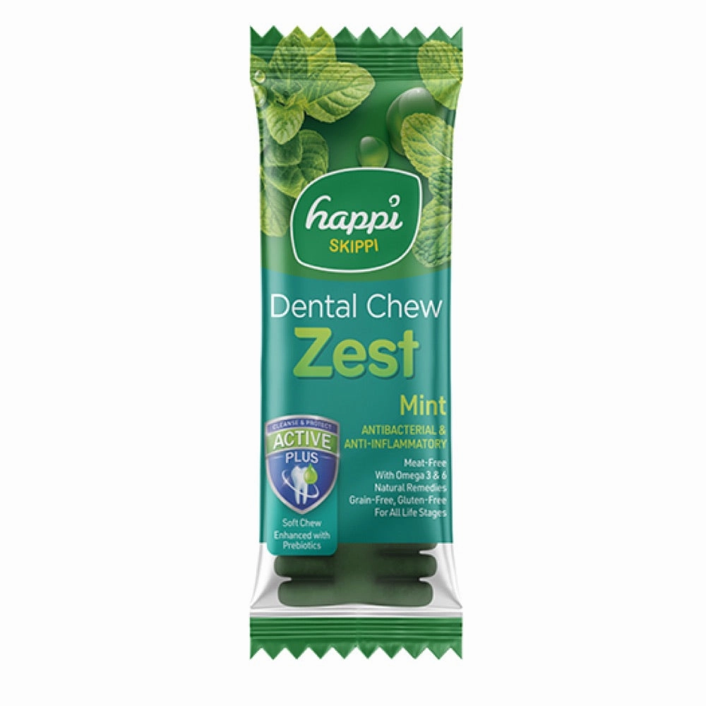 10 FOR $12: Happi Skippi (Doggy) Zest Mint 4 Inch Dental Dog Chew 25g dog dental kit,pet toothbrush,dog oral care
