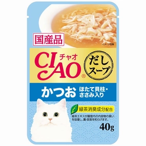 10% OFF: Ciao Clear Soup Tuna Katsuo, Scallop & Chicken Fillet Pouch Cat Food 40g x 16 cat general supplies cat toys cat grooming cat food cat litter