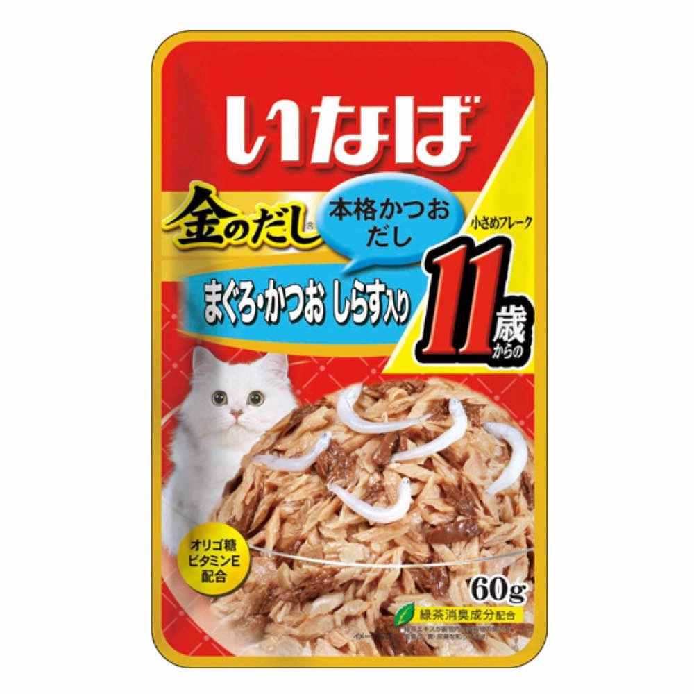 10% OFF: Ciao Golden Stock Small Tuna Flakes With Whitebait For Mature Cat 11  Pouch Cat Food 60g x 12 cat general supplies cat toys cat grooming cat food cat litter