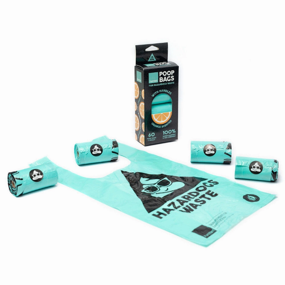 10% OFF: FuzzYard Orange Scented Poop Bags With Handles 60ct dog shampoo,pet wipes,dog cleaning spray
