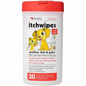 10% OFF: Petkin Itch Wipes For Cats & Dogs 30ct small pet habitat,pet cage accessories,small animal home