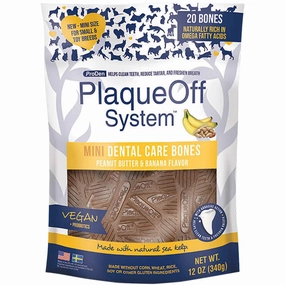 10% OFF: ProDen PlaqueOff Mini Dental Care Bones Peanut Butter & Banana Flavor Grain-Free Dog Treats 340g dog dental snacks,dental bones for dogs,dog oral sticks