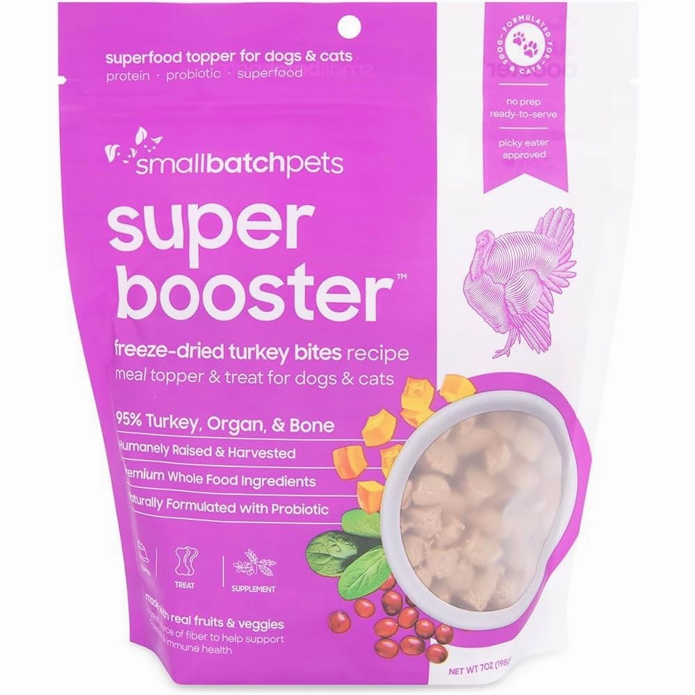 10% OFF: Smallbatch Super Booster Freeze Dried Turkey Bites Cat & Dog Treats 7oz cat snacks catnip treats healthy cat food cat reward treats low calorie cat food