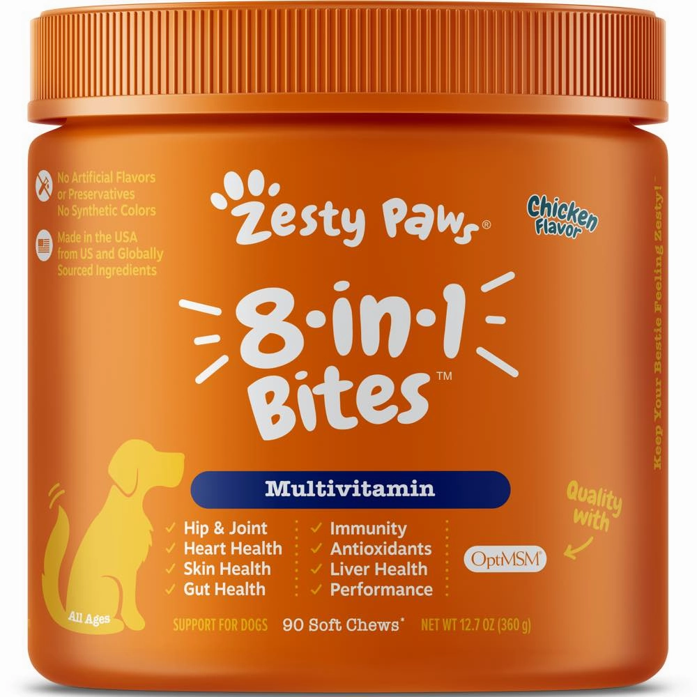 10% OFF: Zesty Paws 8-in-1 Bites Chicken Flavor Dog Supplement Chews 90ct small pet habitat,pet cage accessories,small animal home