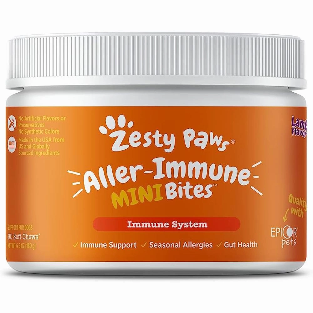 10% OFF: Zesty Paws Aller-Immune Mini Bites Lamb Flavor Dog Supplement Chews 90ct digestive care dog food,urinary care cat food,sensitive stomach pet food