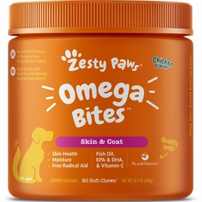 10% OFF: Zesty Paws Omega Bites Chicken Flavor Dog Supplement Chews 90ct small pet habitat,pet cage accessories,small animal home