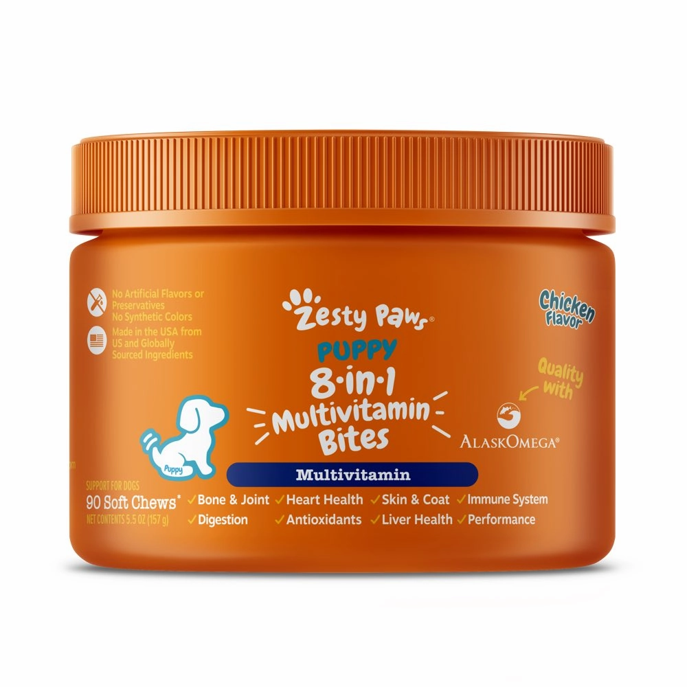 10% OFF: Zesty Paws Puppy 8-in-1 Bites Multivitamin Chicken Flavor Dog Supplement Chews 90ct digestive care dog food,urinary care cat food,sensitive stomach pet food
