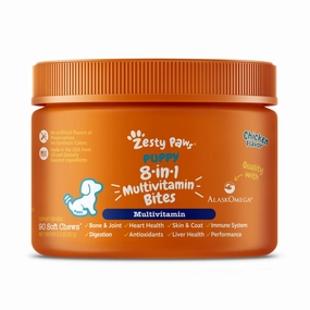 10% OFF: Zesty Paws Puppy 8-in-1 Bites Multivitamin Chicken Flavor Dog Supplement Chews 90ct digestive care dog food,urinary care cat food,sensitive stomach pet food