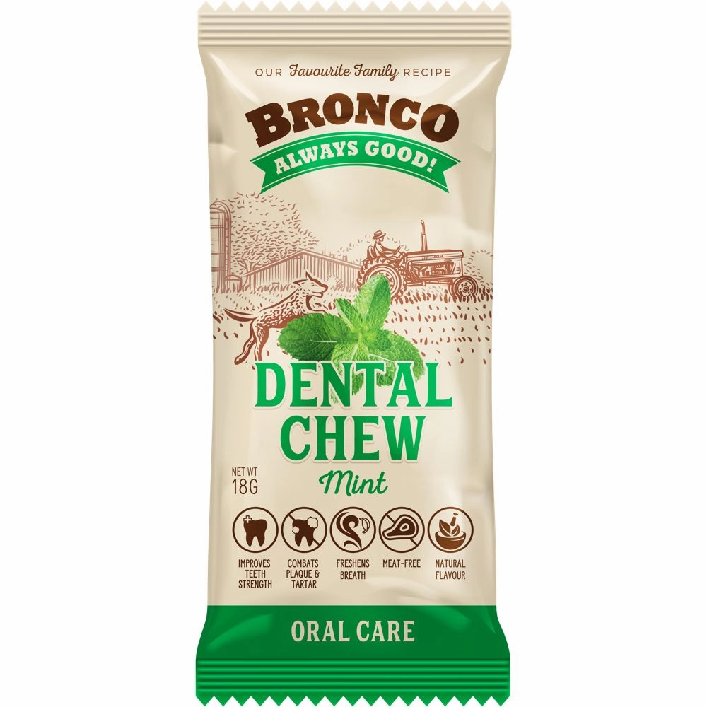 12 FOR $10: Bronco Dental Chew Mint Dog Treat 18g dog dental snacks,dental bones for dogs,dog oral sticks