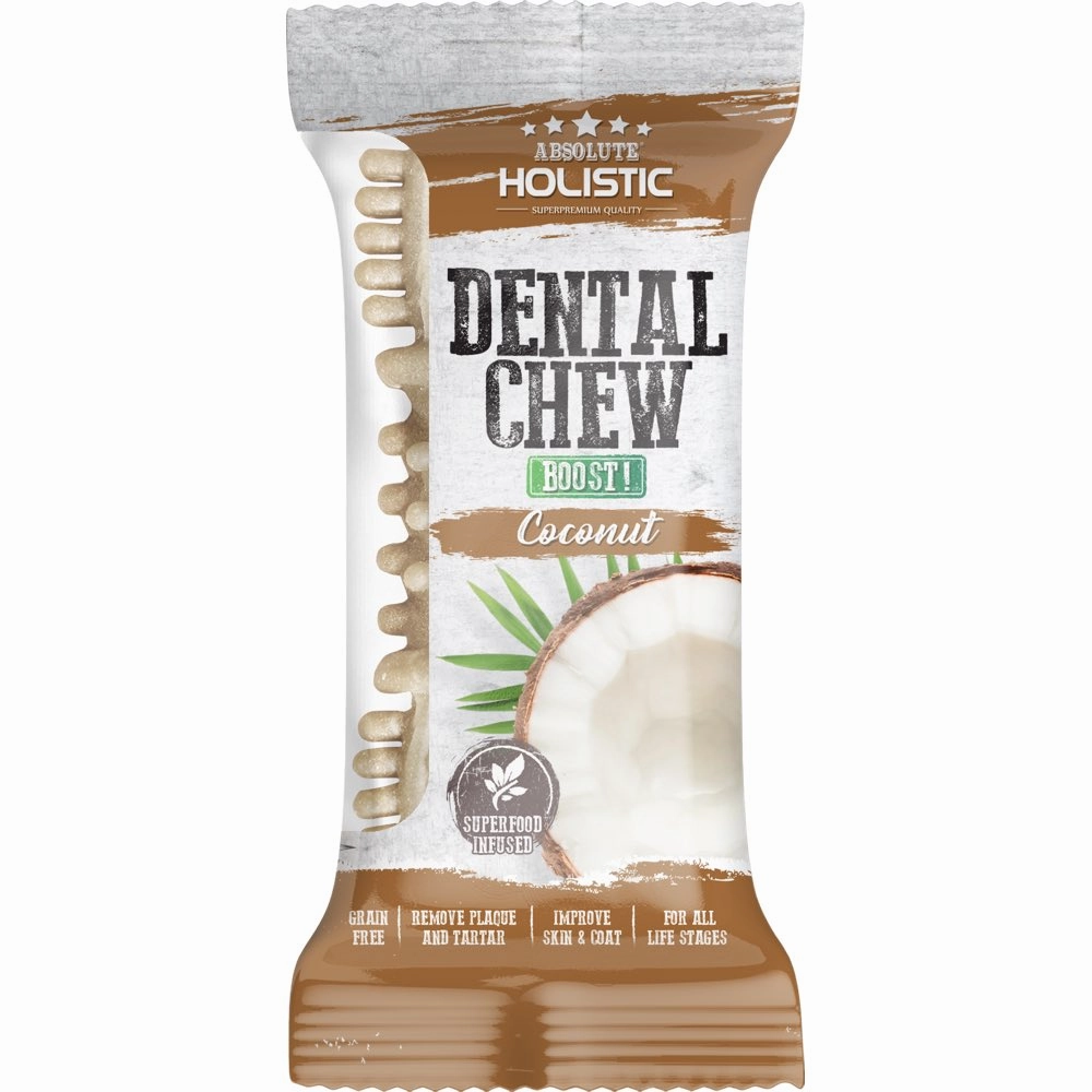 12 FOR $12: Absolute Holistic Boost Coconut Grain-Free Dental Dog Chew 25g dog dental snacks,dental bones for dogs,dog oral sticks