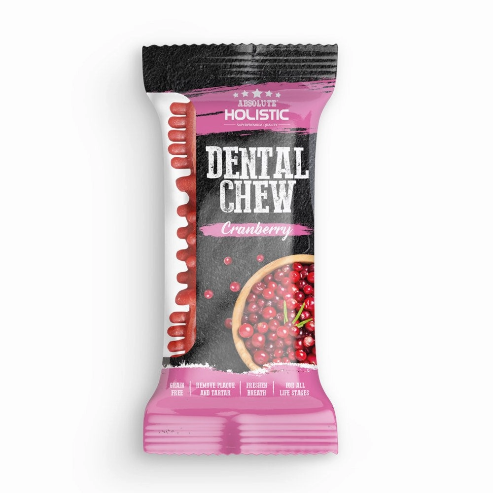 12 FOR $12: Absolute Holistic Cranberry Grain-Free Dental Dog Chew Treat 25g dog dental snacks,dental bones for dogs,dog oral sticks
