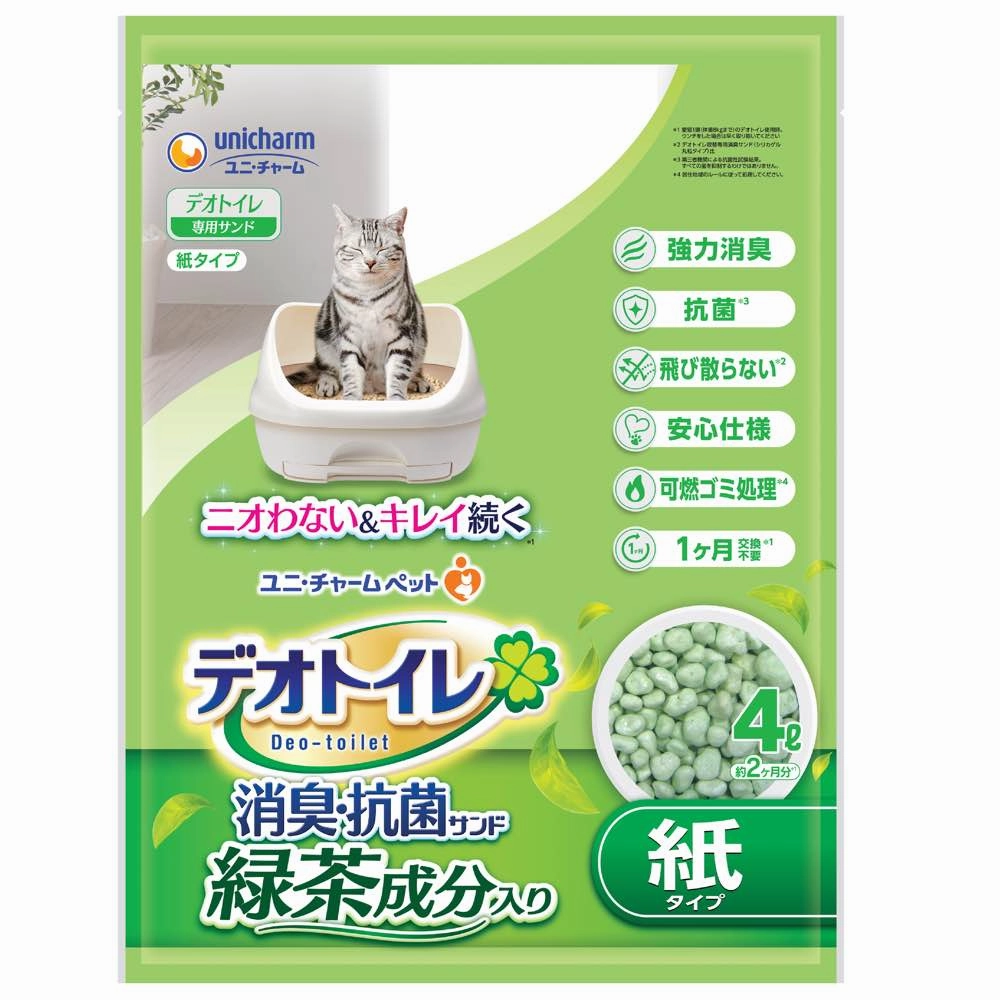 12% OFF: Unicharm Deo-Toilet Paper Pellet Refill 4L (Green Tea Scent) clumping cat litter,natural cat litter,dust free cat litter