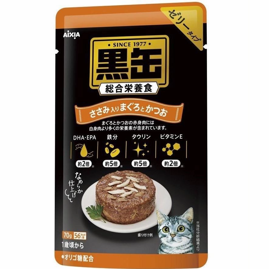 15% OFF: Aixia Kuro-Can Tuna & Skipjack With Chicken Grain-Free Adult Pouch Cat Food 70g x 12 cat general supplies cat toys cat grooming cat food cat litter