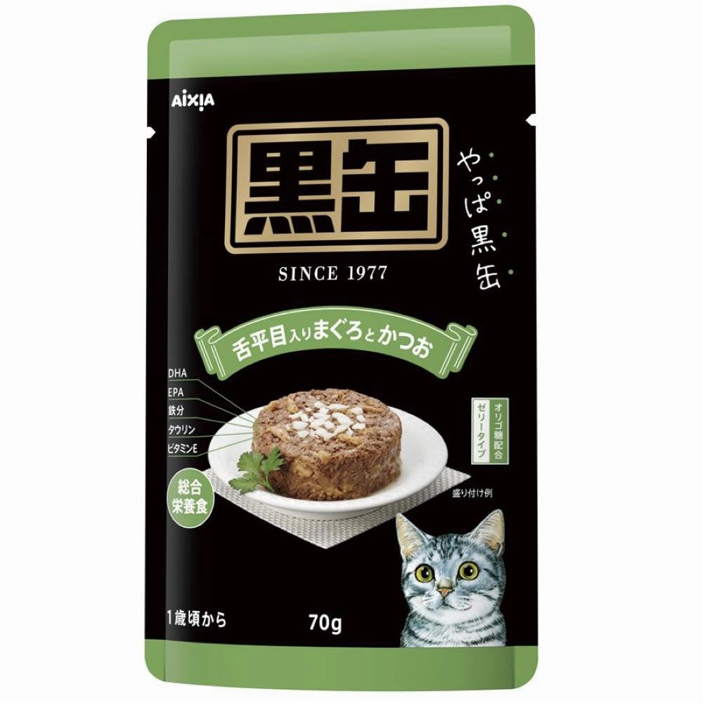 15% OFF: Aixia Kuro-Can Tuna & Skipjack With Sole Fish Grain-Free Adult Pouch Cat Food 70g x 12 cat general supplies cat toys cat grooming cat food cat litter