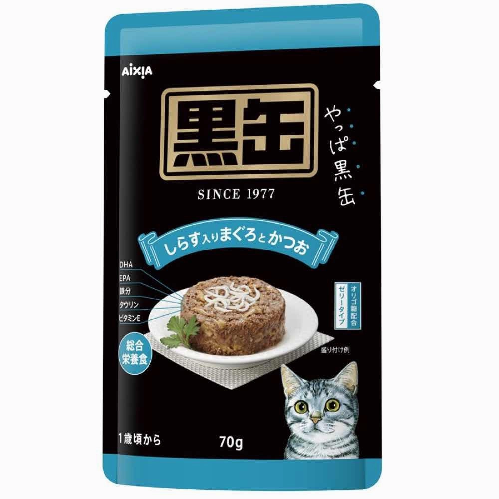 15% OFF: Aixia Kuro-Can Tuna & Skipjack With Whitebait Grain-Free Adult Pouch Cat Food 70g x 12 cat general supplies cat toys cat grooming cat food cat litter