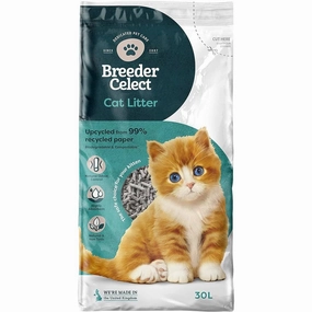 15% OFF: Breedercelect Recycled Paper Cat Litter 30L clumping cat litter,natural cat litter,dust free cat litter