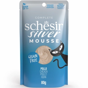 15% OFF (Exp 21Oct25): Schesir Silver Mousse Chicken Grain-Free Senior Pouch Cat Food 80g cat general supplies cat toys cat grooming cat food cat litter