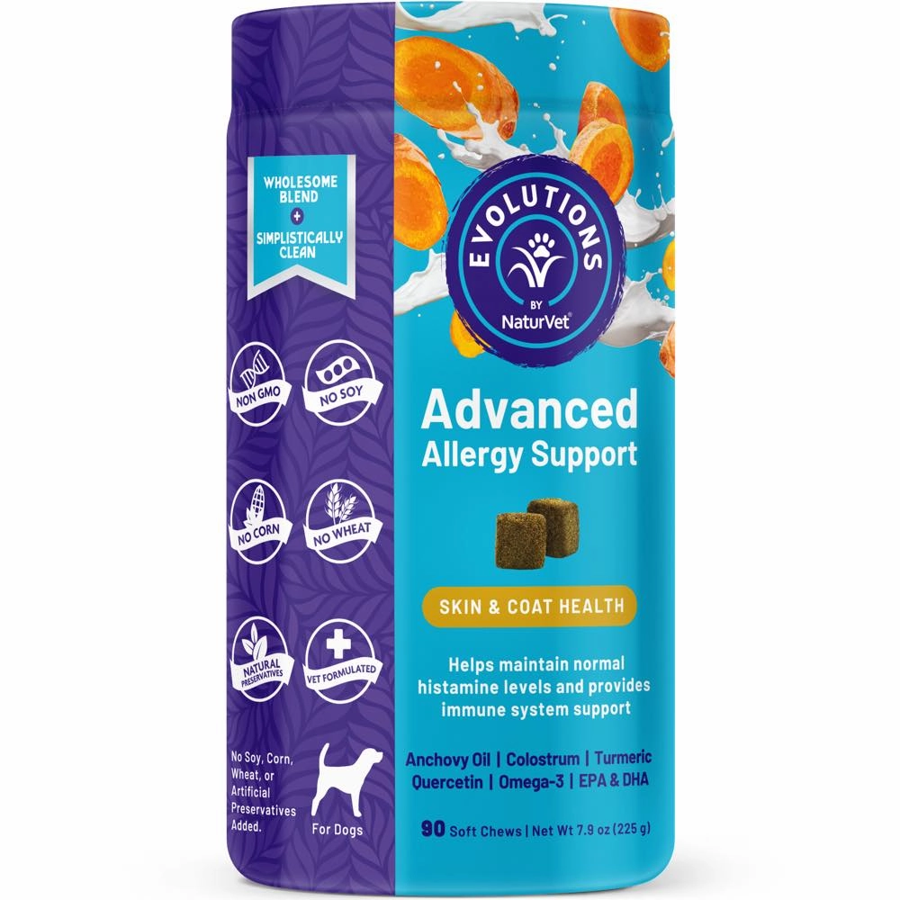 15% OFF (Exp May 25):  NaturVet Evolutions Advanced Allergy Support Supplement Chews For Dogs 90ct small pet habitat,pet cage accessories,small animal home