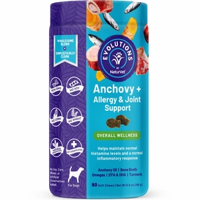 15% OFF (Exp May 25): NaturVet Evolutions Anchovy   Allergy & Joint Support Supplement Chews For Dogs 90ct small pet habitat,pet cage accessories,small animal home