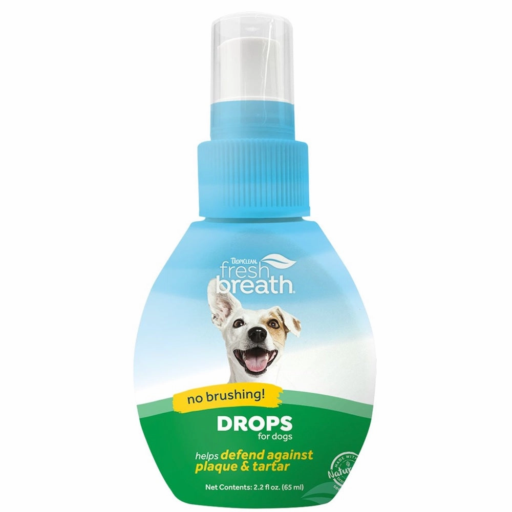 15% OFF (Exp Oct 2025): Tropiclean Fresh Breath Drops For Dogs 65ml dog dental kit,pet toothbrush,dog oral care