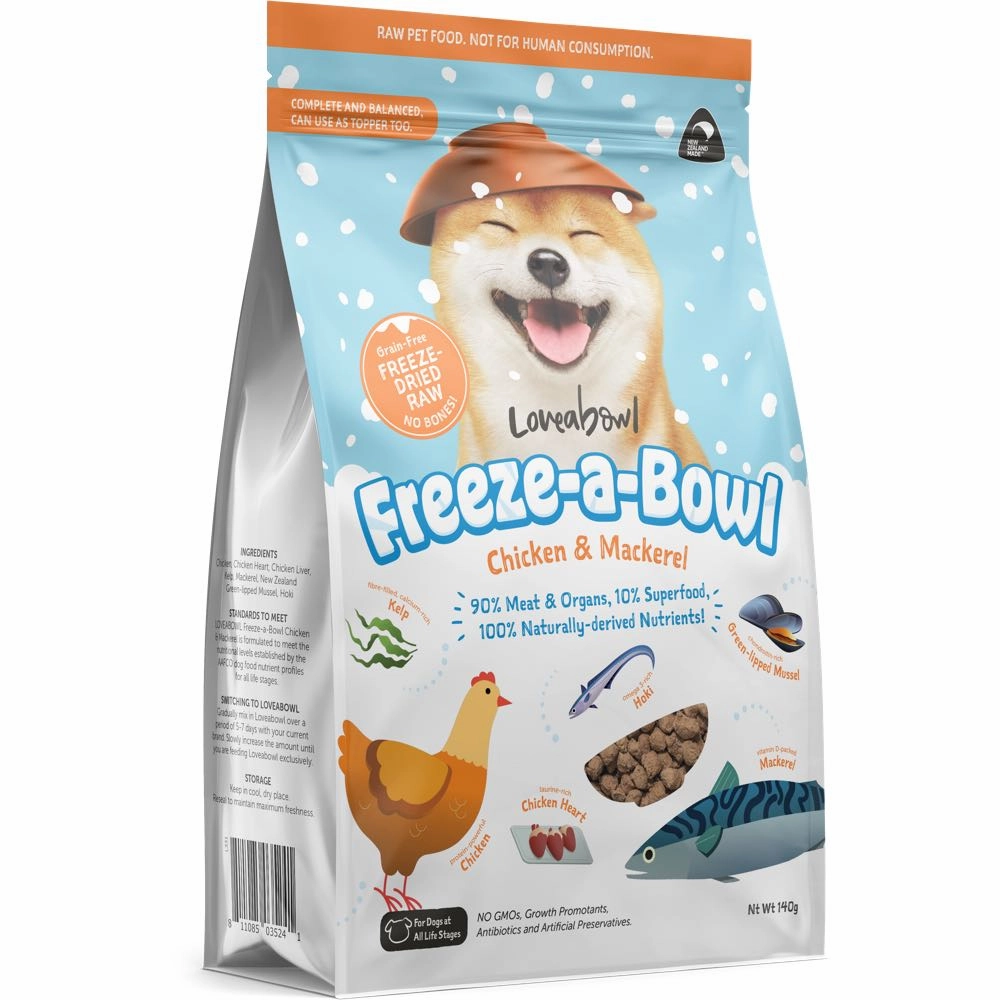 15% OFF: Loveabowl Freeze-A-Bowl Chicken & Mackerel Grain-Free Freeze-Dried Raw Dog Food horse supplement horse vitamins animal probiotics livestock digestive aid horse immune booster