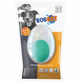 15% OFF: M-Pets Rubeaz Soap Dispenser & Brush For Cats & Dogs pet grooming brush,pet comb,detangling brush for pets