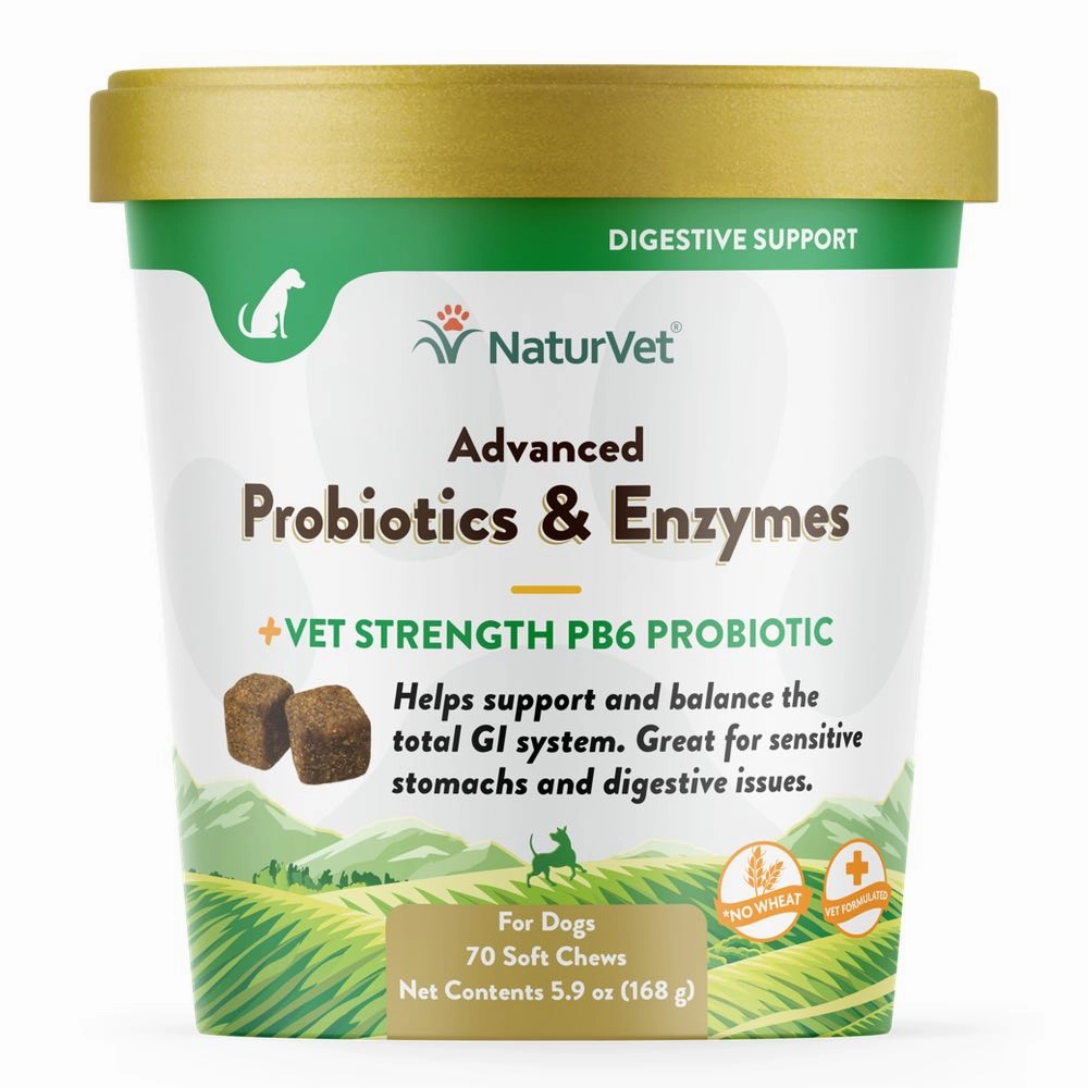 15% OFF: NaturVet Advanced Probiotics & Enzymes Soft Chew Supplement For Dogs digestive care dog food,urinary care cat food,sensitive stomach pet food
