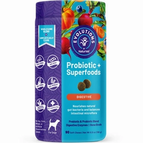 15% OFF: NaturVet Evolutions Probiotic   Superfoods Supplement Chews For Dogs 90ct digestive care dog food,urinary care cat food,sensitive stomach pet food