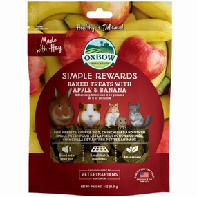 15% OFF: Oxbow Simple Rewards Baked Treats With Apple & Banana For Small Animals 85g parrot cage,small bird perch,exotic pet bird