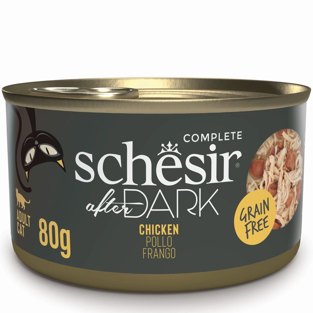 15% OFF: Schesir After Dark Chicken in Broth Grain-Free Adult Canned Cat Food 80g cat general supplies cat toys cat grooming cat food cat litter