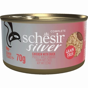 15% OFF: Schesir Silver Chicken With Duck in Broth Grain-Free Senior Canned Cat Food 70g cat general supplies cat toys cat grooming cat food cat litter