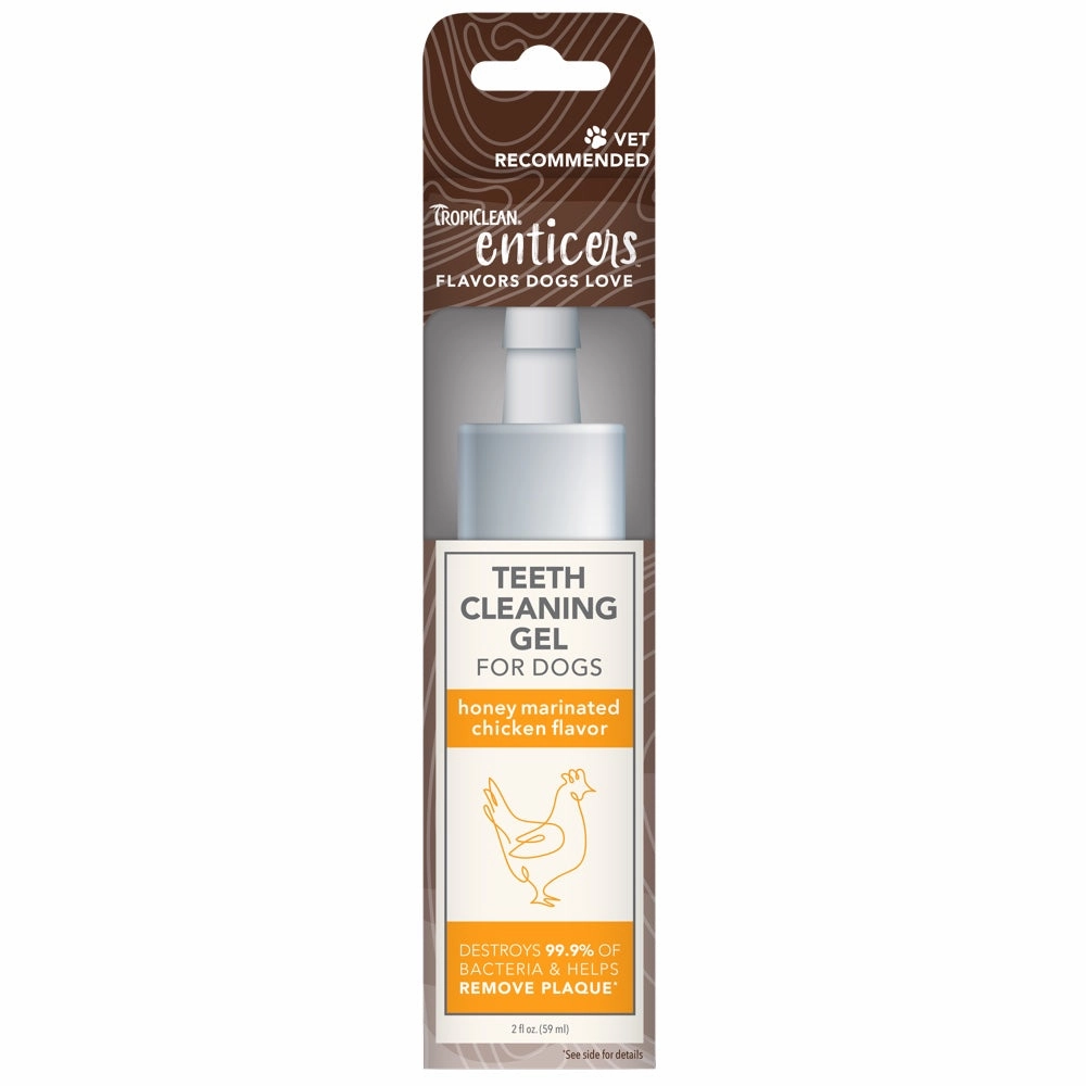 15% OFF: Tropiclean Enticers Honey Marinated Chicken Flavor Teeth Cleaning Gel For Dogs 2oz dog dental kit,pet toothbrush,dog oral care