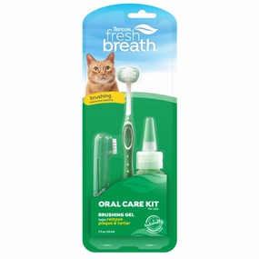 15% OFF: Tropiclean Fresh Breath Oral Care Cat Kit For Cats dog dental kit,pet toothbrush,dog oral care