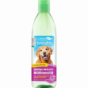 15% OFF: Tropiclean Fresh Breath Oral Care Water Additive Plus Hip & Joint For Dogs 16oz dog dental kit,pet toothbrush,dog oral care