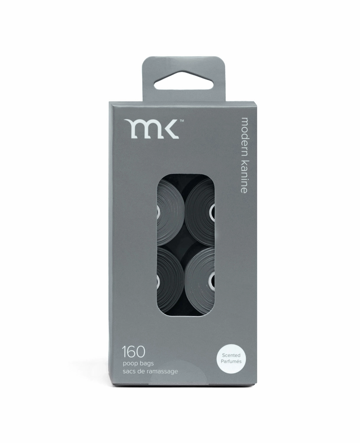 160-Count Modern Kanine Dog Waste Bags, 8 Refill Rolls in Black & Grey