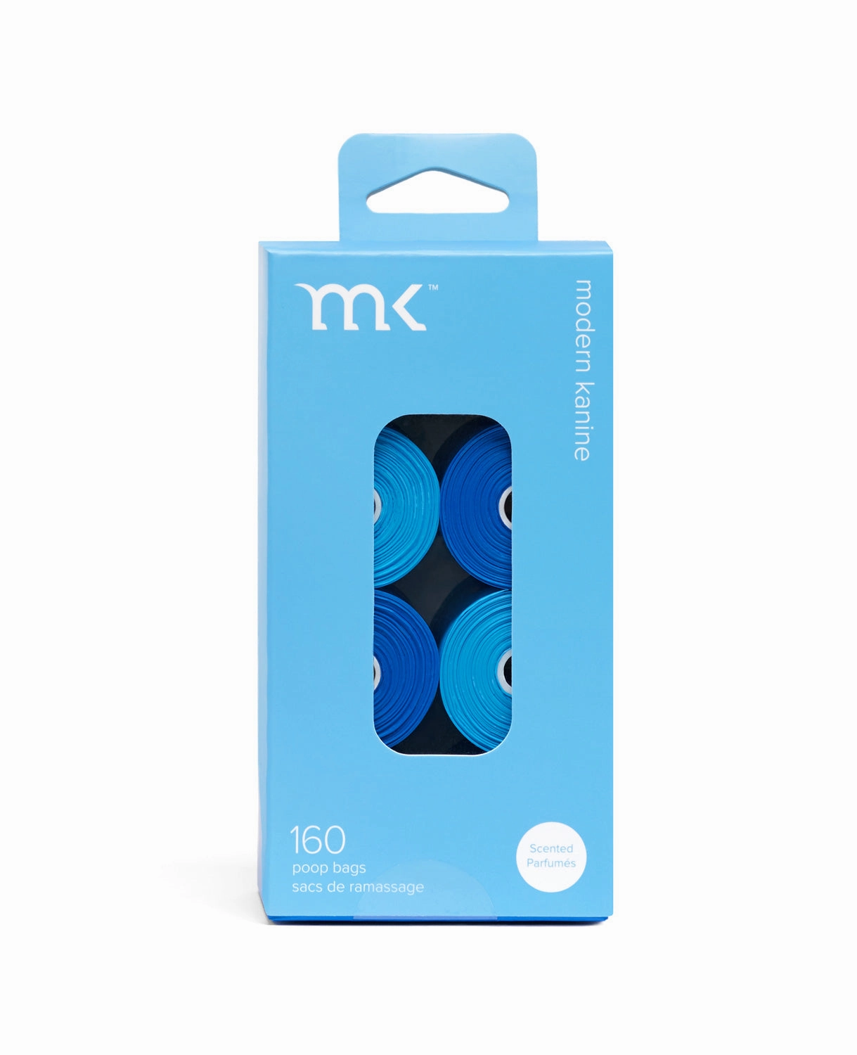160-Count Modern Kanine Dog Waste Bags, 8 Refill Rolls in Blue & Light Blue