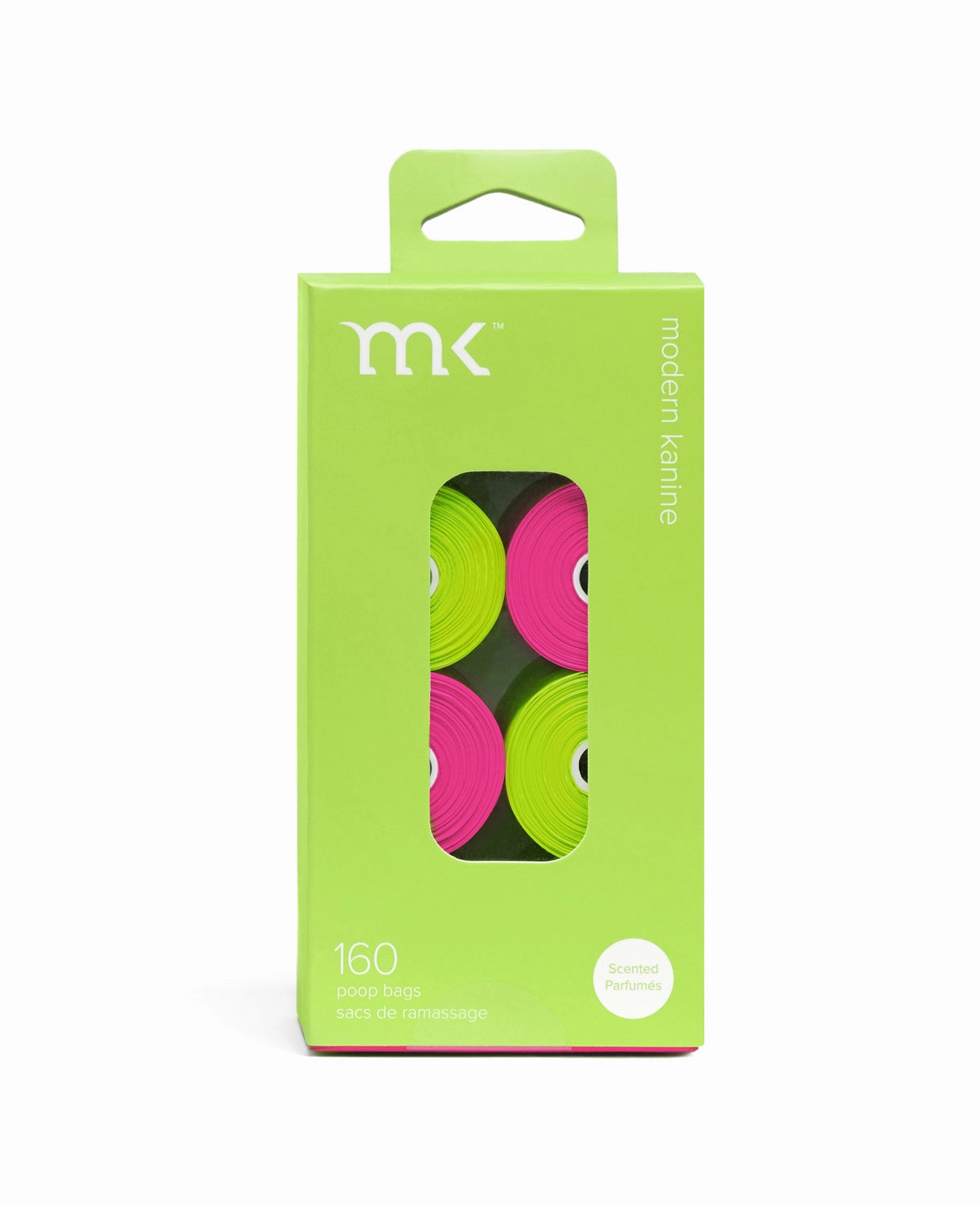 160-Count Modern Kanine Dog Waste Bags, 8 Refill Rolls in Green & Pink