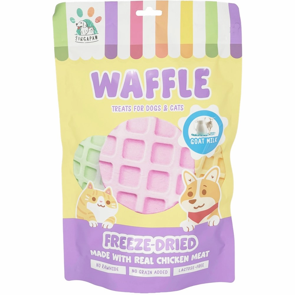 18% OFF: Singapaw Waffle Chicken & Goat Milk Grain-Free Freeze-Dried Treats For Cats & Dogs 120g cat general supplies cat toys cat grooming cat food cat litter
