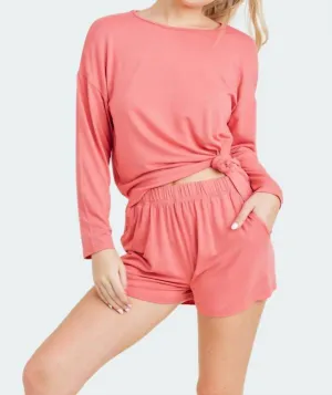 2 Piece Pajamas In Rose