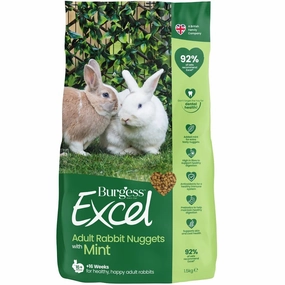 20% OFF: Burgess Excel Nuggets With Mint For Adult Rabbits 1.5kg parrot cage,small bird perch,exotic pet bird