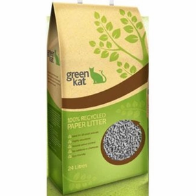 20% OFF: Green Kat Recycled Paper Cat Litter 24L clumping cat litter,natural cat litter,dust free cat litter
