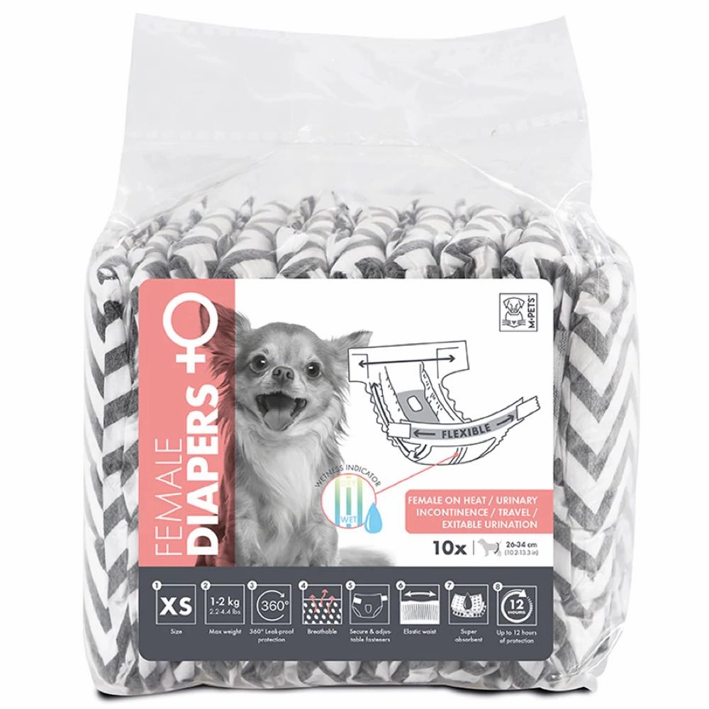 20% OFF: M-Pets Dog Diapers (Female) 10pcs dog shampoo,pet wipes,dog cleaning spray