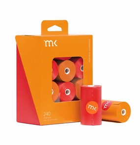 240-Count Modern Kanine Dog Waste Bags, 12 Refill Rolls in Orange & Coral dog business cards,pet business supplies,doggie storefront