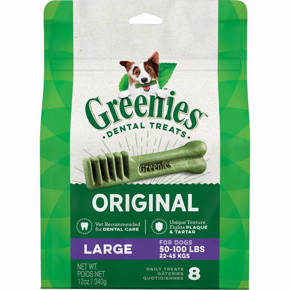 25% OFF: Greenies Original Large Dental Dog Treats 12oz (8 chews) dog dental snacks,dental bones for dogs,dog oral sticks