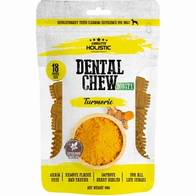 2 FOR $12.80: Absolute Holistic Boost Turmeric Petite Grain-Free Dental Dog Chews 160g dog dental snacks,dental bones for dogs,dog oral sticks