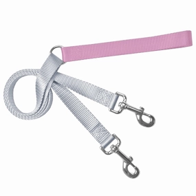2 Hounds Design Double Connection Training Leash - 1" Wide Rose Pink/Silver dog bow tie,pet bandana,dog scarf