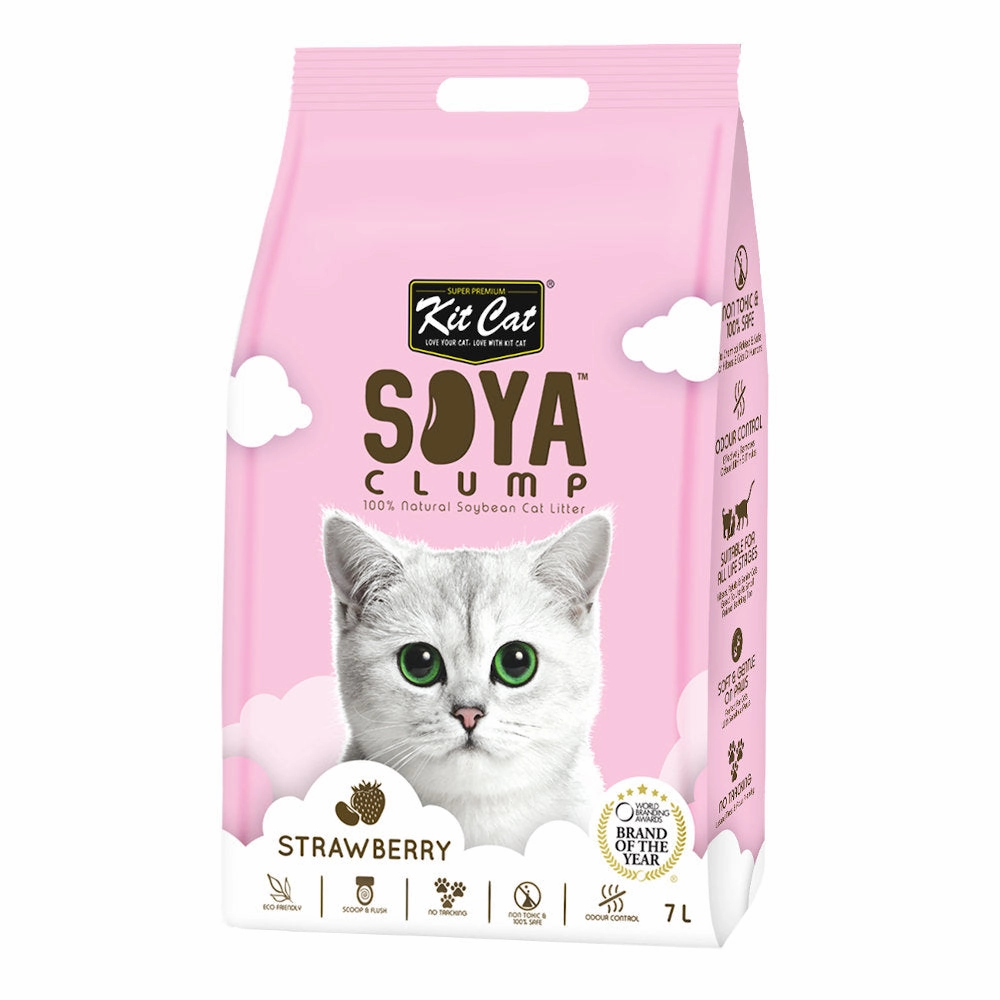 30% OFF: Kit Cat Soya Clump Strawberry Cat Litter 7L clumping cat litter,natural cat litter,dust free cat litter