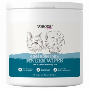 30% OFF: Vorous Grooming Finger Wipes For Cats & Dogs 50pcs dog dental kit,pet toothbrush,dog oral care