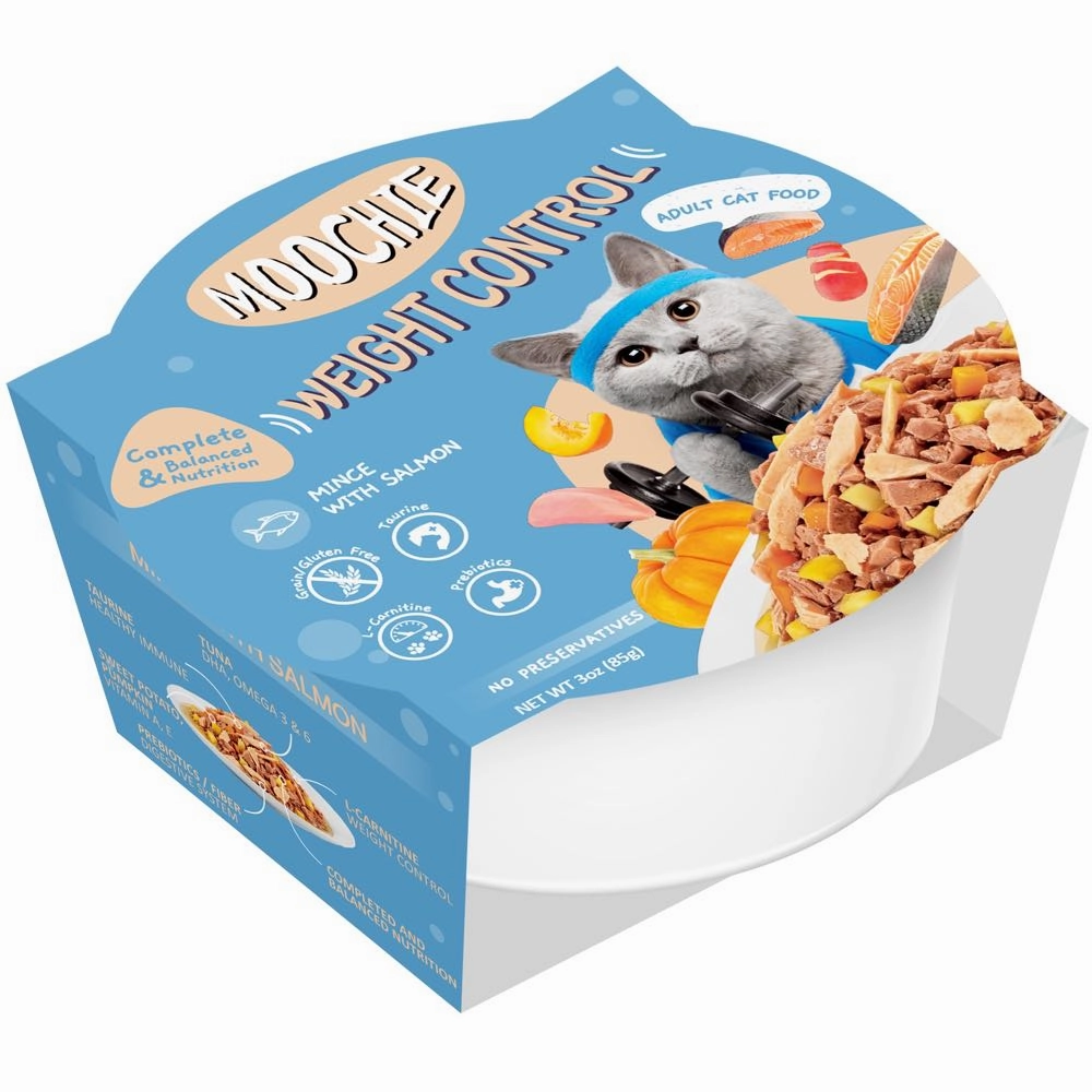 31% OFF: Moochie Weight Control Mince With Salmon Grain-Free Adult Wet Cat Food 85g x 12 cat snacks catnip treats healthy cat food cat reward treats low calorie cat food