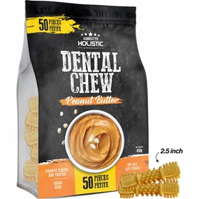 34% OFF: Absolute Holistic Peanut Butter Petite Grain-Free Dental Dog Chews 50pc dog dental snacks,dental bones for dogs,dog oral sticks